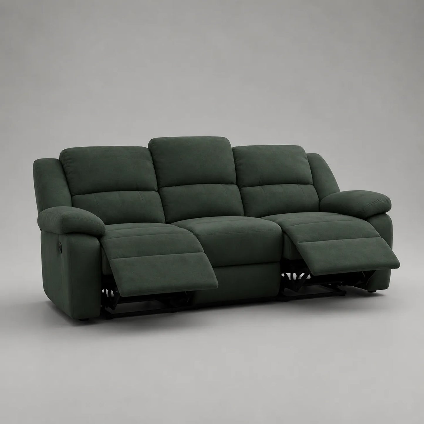 Stahlrahmen Sofa mit Liegefunktion Dunkelgrün Polyester