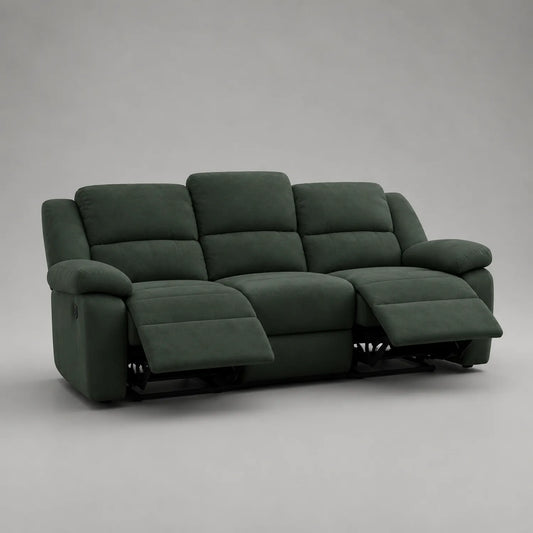 Stahlrahmen Sofa mit Liegefunktion Dunkelgrün Polyester