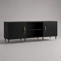 TV-Möbel MDF Schwarz Aluminium 150x40x50 cm