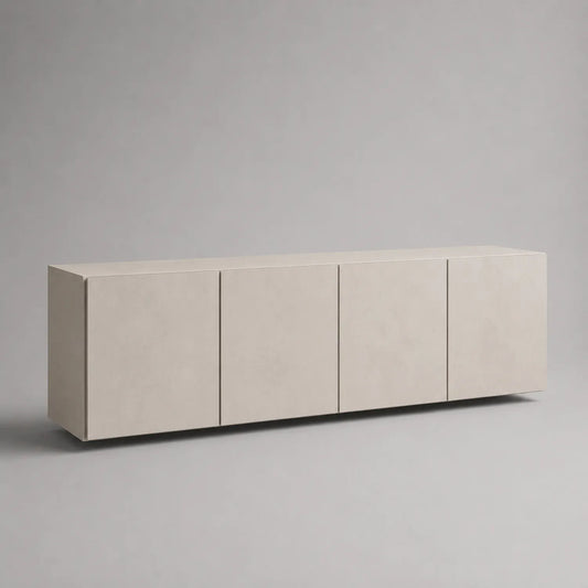 TV-Schrank 4 Türen rechteckig MDF Beige 200x40x50 cm