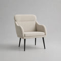 Sessel Leinenmischgewebe Beige mit Metallbeinen