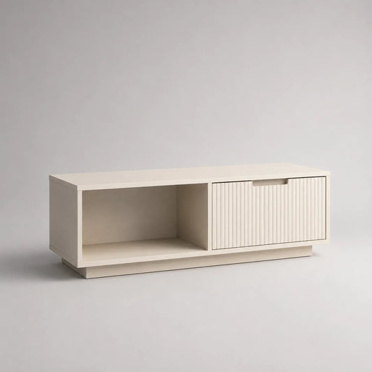 TV-Schrank mit Schiebetür MDF-Elfenbein 120cm