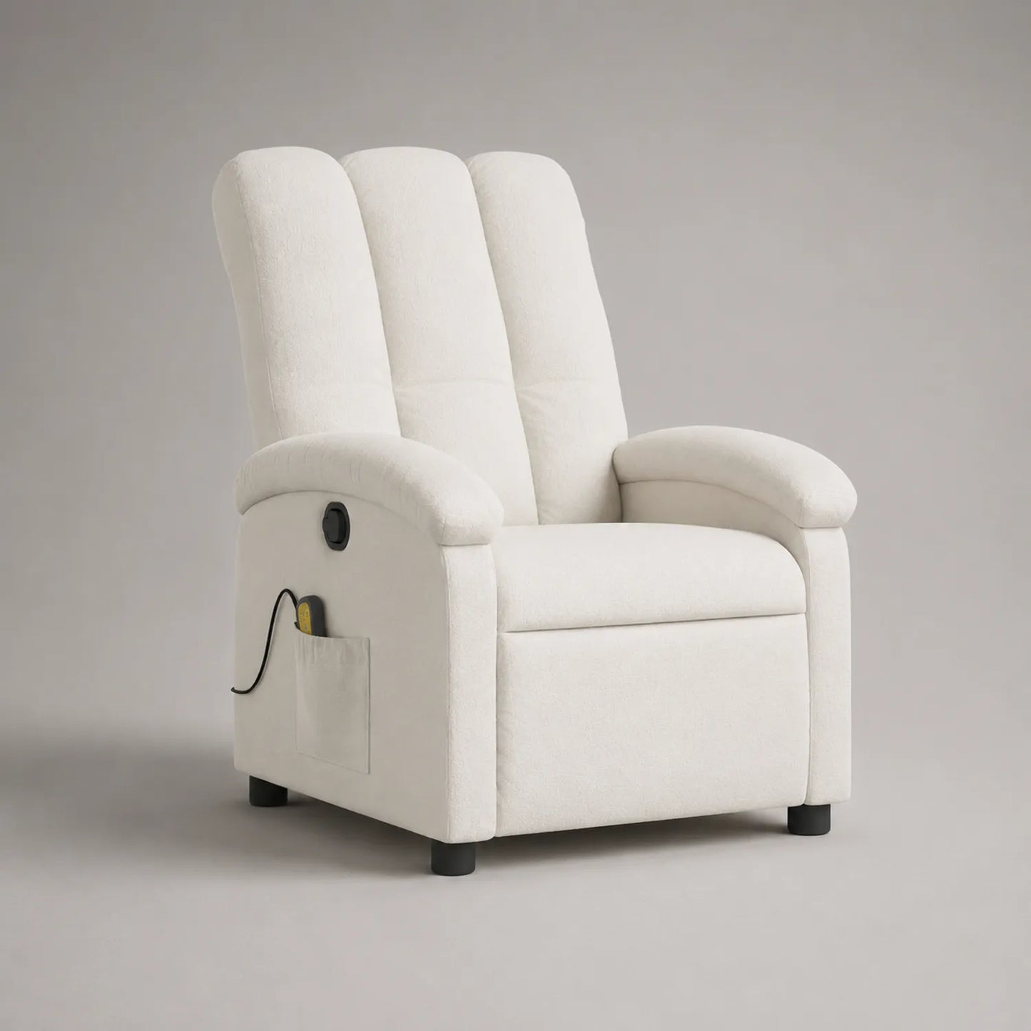 Polyester Relaxsessel mit elektrischer Verstellung in Beige, 78cm x 85cm x 104cm