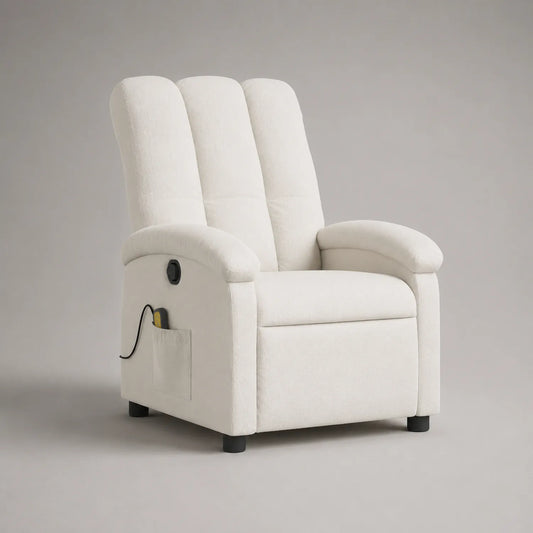Polyester Relaxsessel mit elektrischer Verstellung in Beige, 78cm x 85cm x 104cm