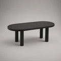 Ovaler Holztisch aus Eiche, Schwarz, 120 cm