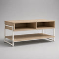 Holz Couchtisch mit Metallgestell Eichenfurnier 110x50x40 cm