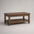 Rechteckiger Walnussholz-Couchtisch mit Ablage 120x60x40 cm