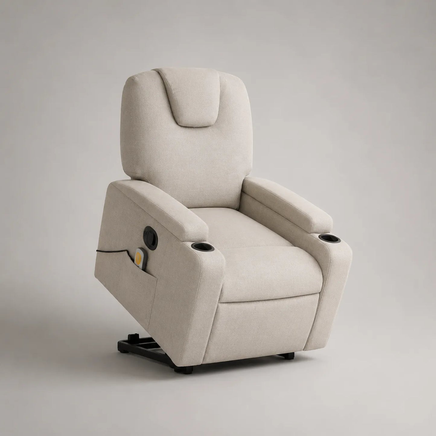 Elektrischer Relaxsessel aus Stoff mit Aufstehhilfe, Beige