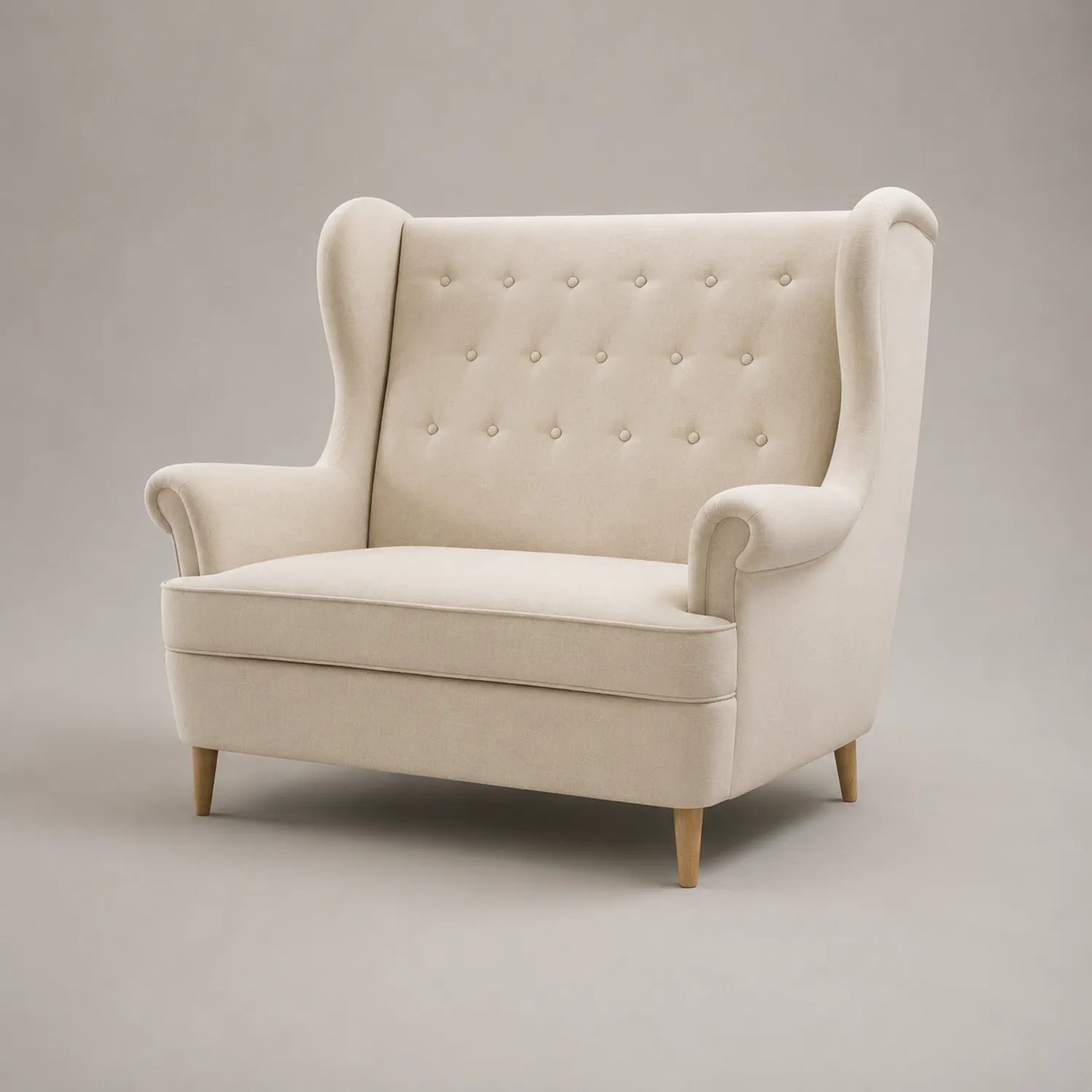 2-Sitzer Sofa Holz Beige