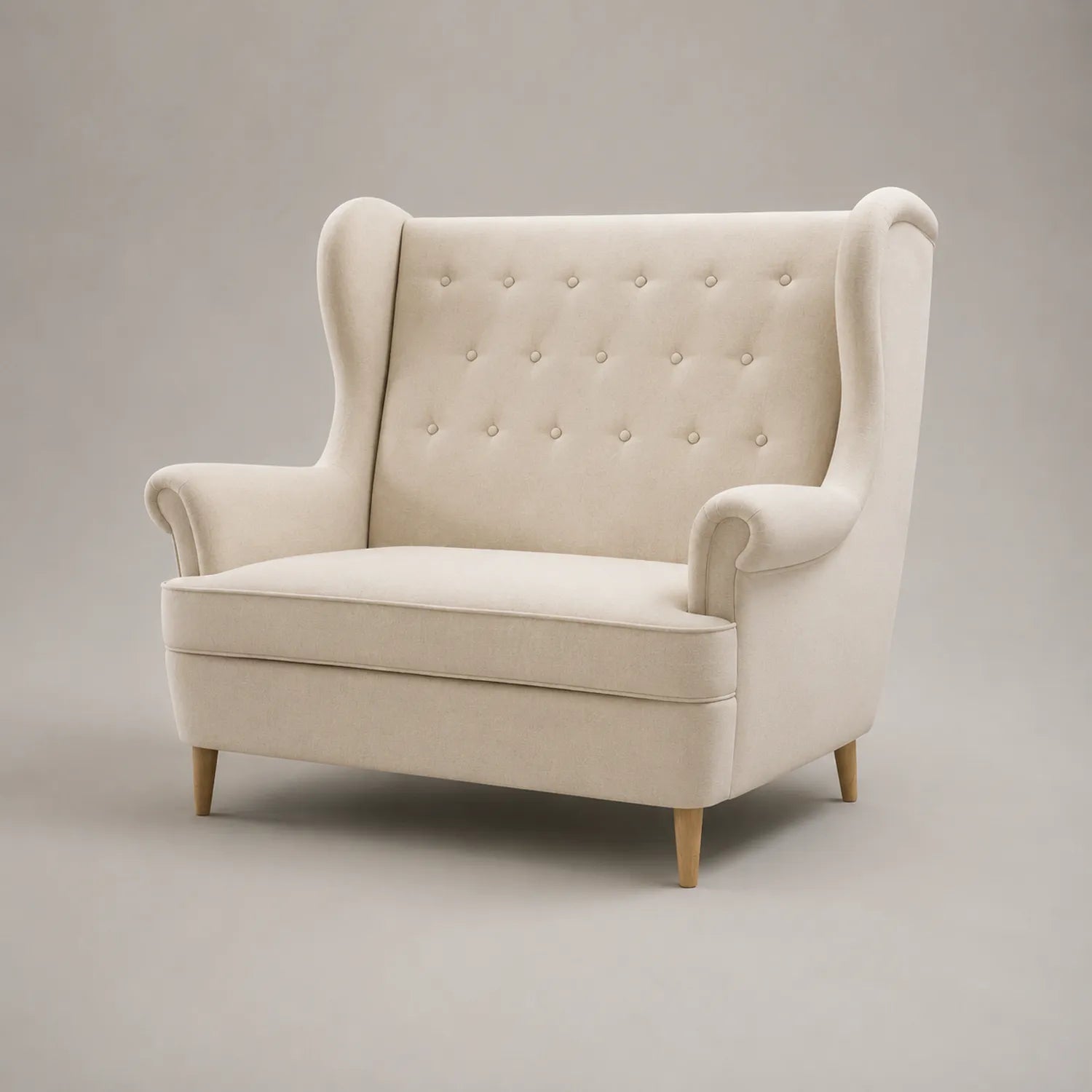 2-Sitzer Sofa Holz Beige