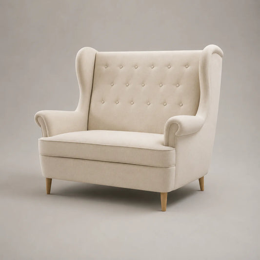 2-Sitzer Sofa Holz Beige