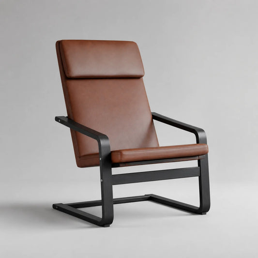 Sessel aus Kunstleder mit Stahlrahmen Braun 102 x 67 x 92 cm