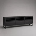 Fernsehschrank Holz Schwarz mit Ablagefächern 180x40x50 cm