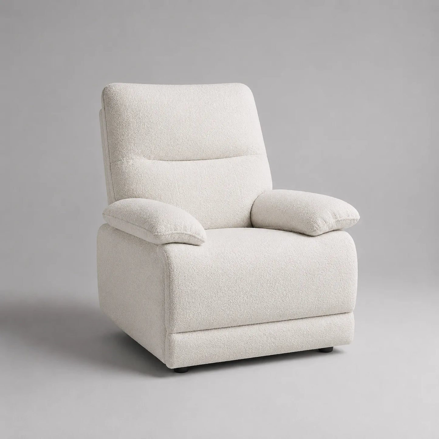 Relaxsessel Holzrahmen Bouclé Creme 100cm x 80cm x 90cm