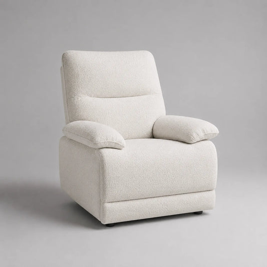 Relaxsessel Holzrahmen Bouclé Creme 100cm x 80cm x 90cm