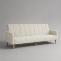 3-Sitzer Sofa aus Stoff mit Holzbeinen Beige