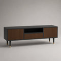 TV-Schrank Holz und Metall Schwarz/Braun 180x40x50 cm