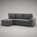 Ecksofa mit Ottomane, Cord, Grau, 250x160x85 cm