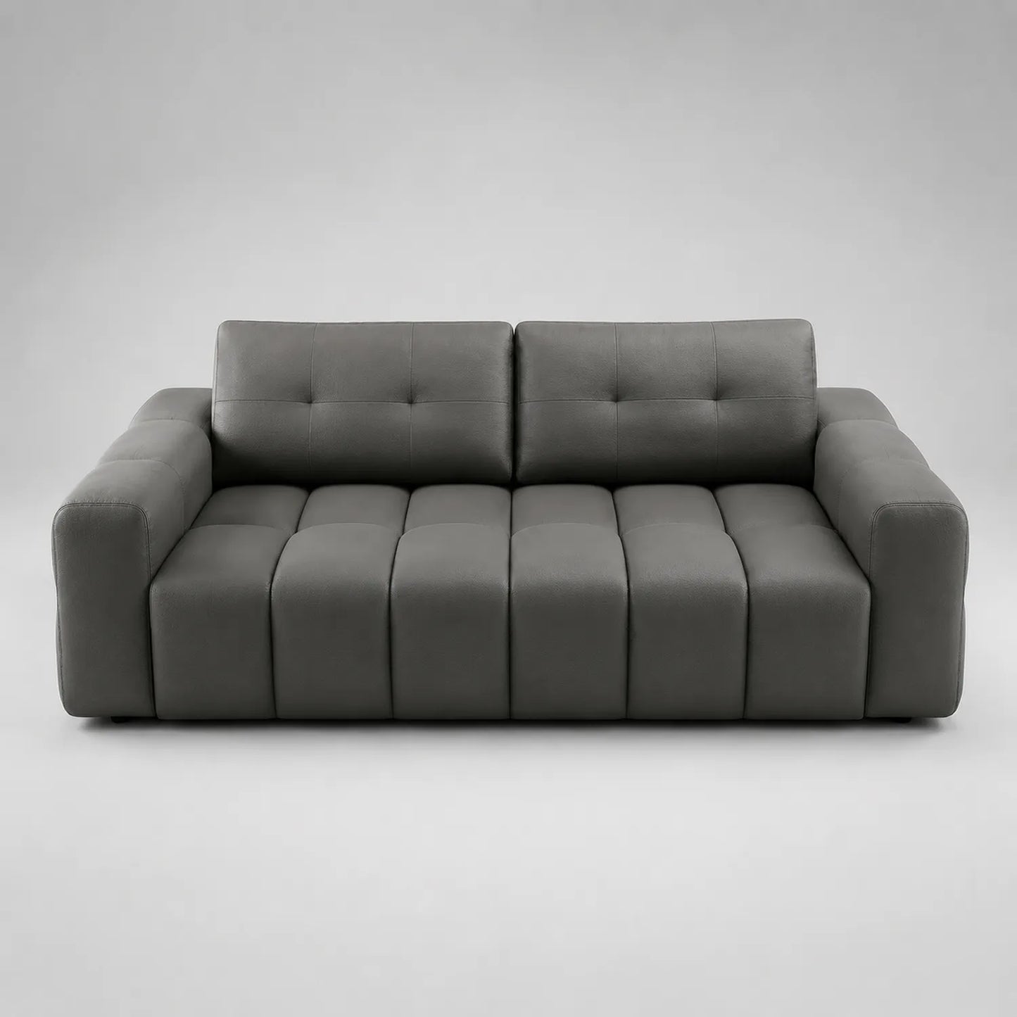3-Sitzer Sofa Leder Dunkelgrau 220x95x85 cm