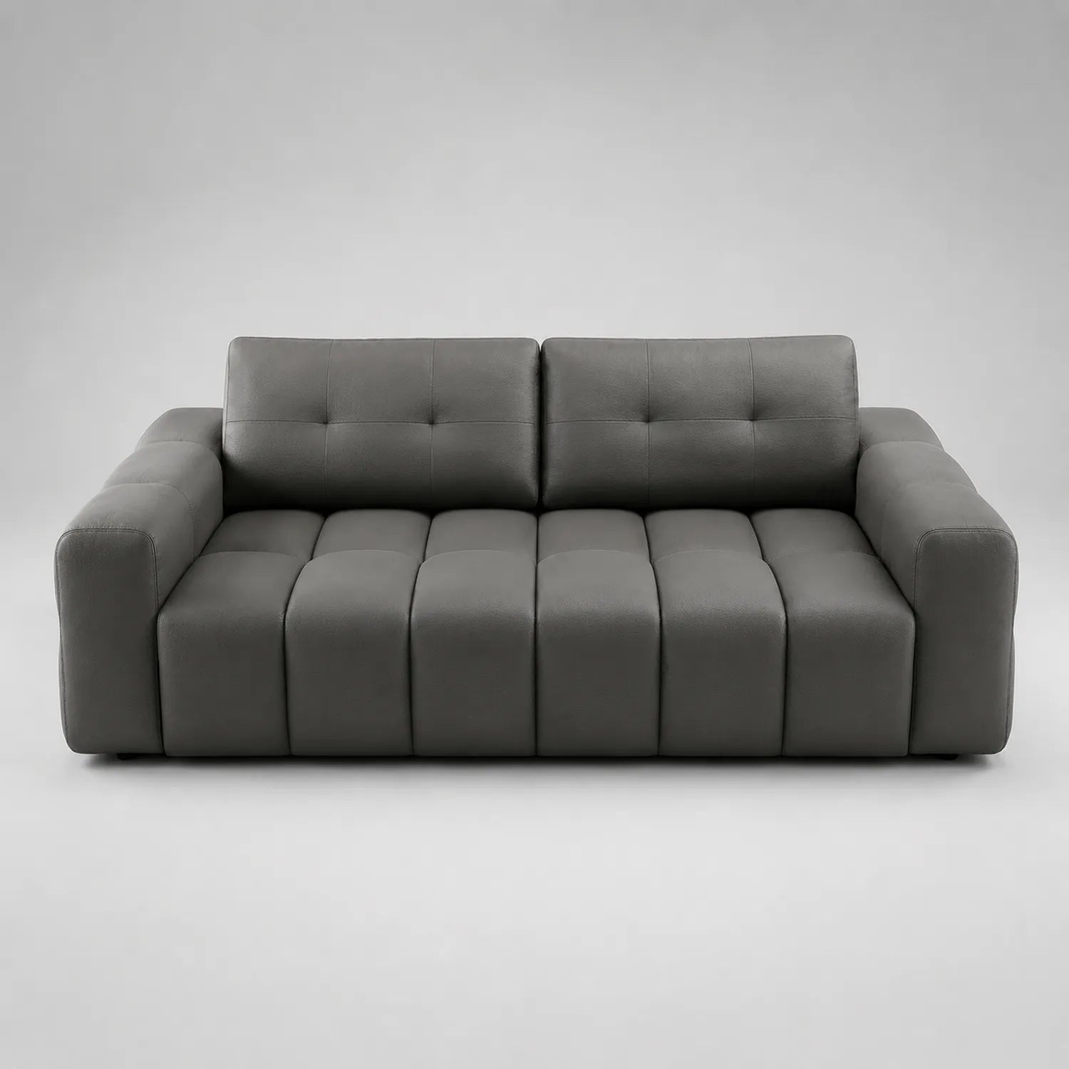 3-Sitzer Sofa Leder Dunkelgrau 220x95x85 cm