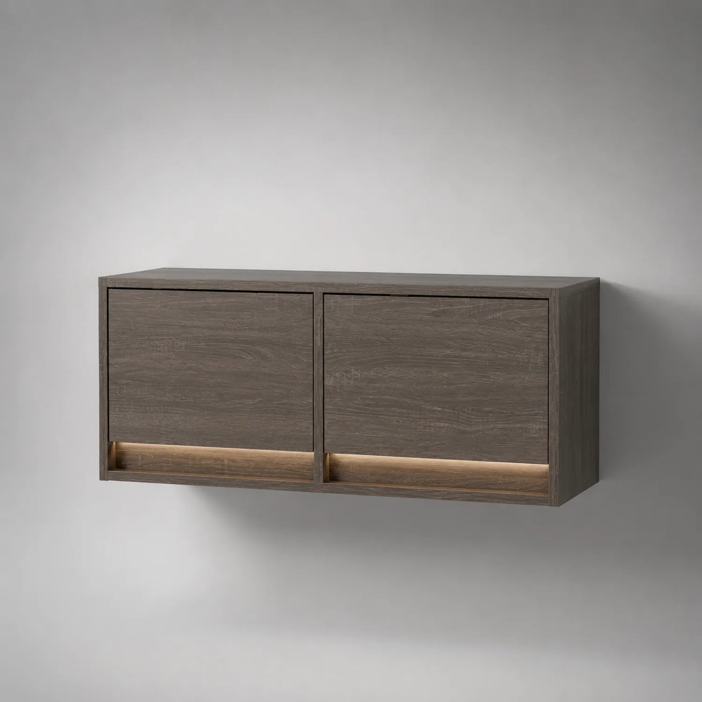 Hängeschrank aus Holz mit zwei Türen Dunkelbraun 120x40x30cm