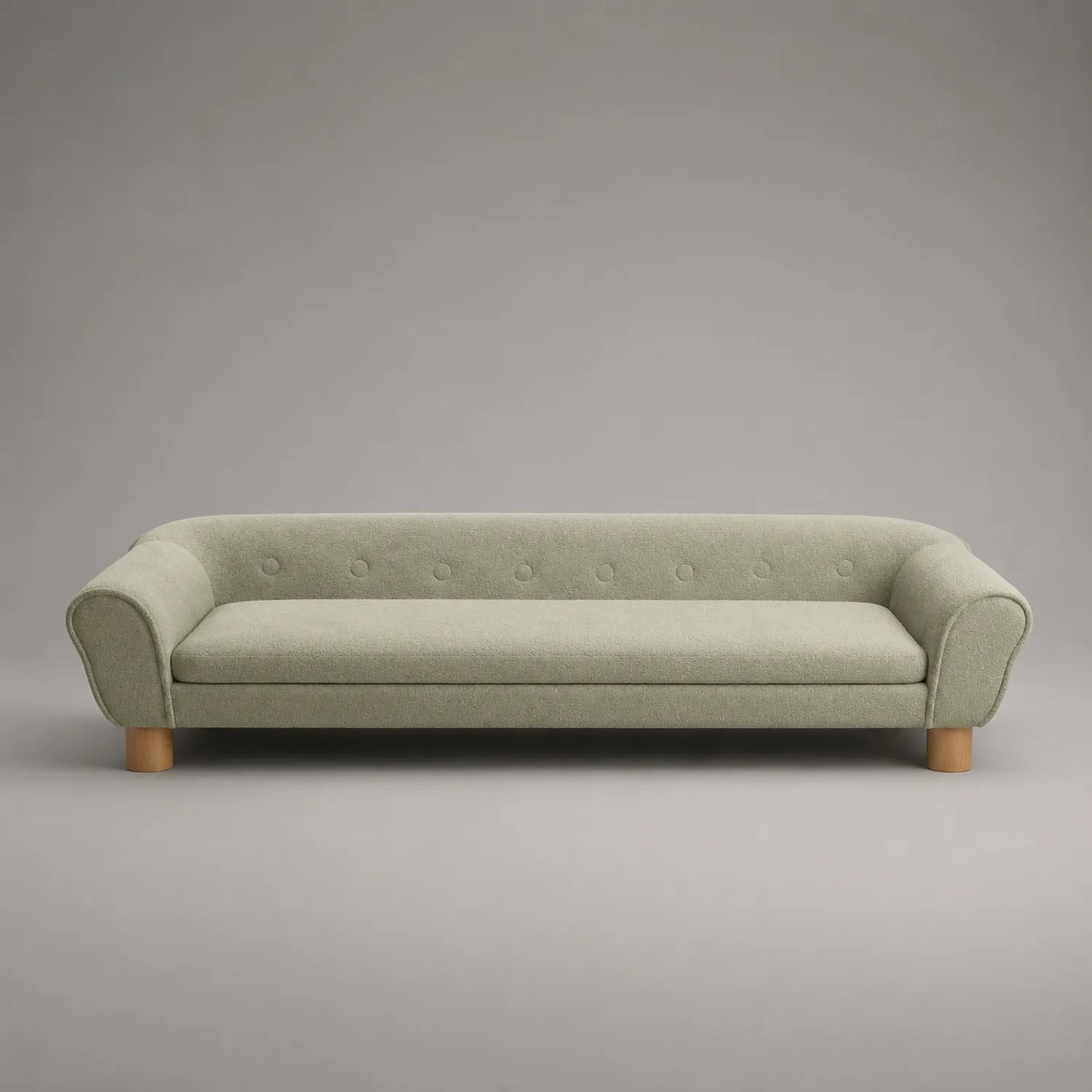 Olivgrünes 3-Sitzer Sofa mit Holzrahmen und Polyesterbezug