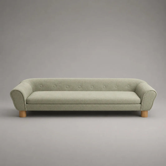 Olivgrünes 3-Sitzer Sofa mit Holzrahmen und Polyesterbezug
